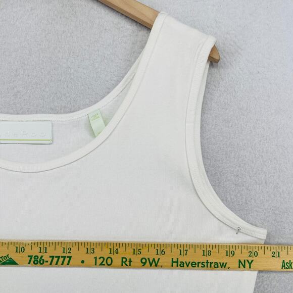 DEBRA DEROO Tank Top XL Ribbed Jersey Scoop Neck Sleeveless White - Picture 10 of 12